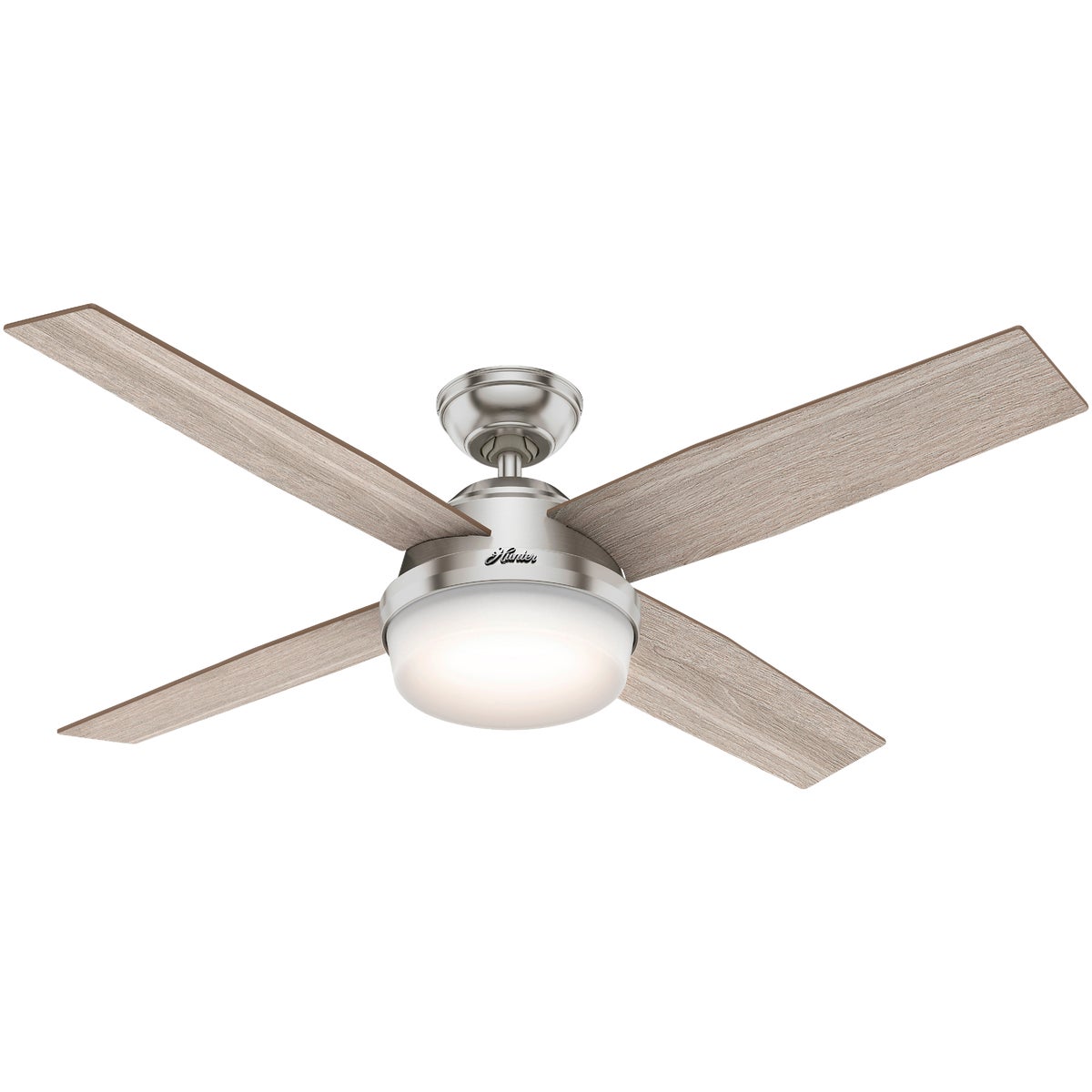 Hunter Dempsey 52 In. Brush Nickel Ceiling Fan with Light Kit