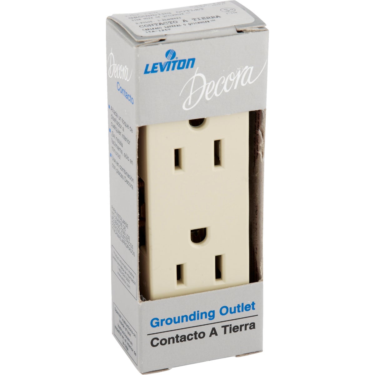 Leviton Decora 15A Ivory Residential Grade 5-15R Duplex Outlet