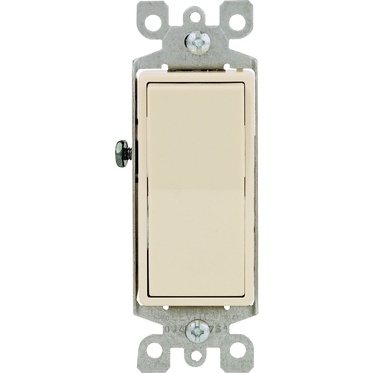 Leviton Decora Residential Grade 15 Amp Rocker Single Pole Switch, Ivory