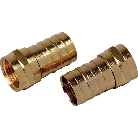 RCA RG6 Crimp-On Coaxial F-Connector (10-Pack)