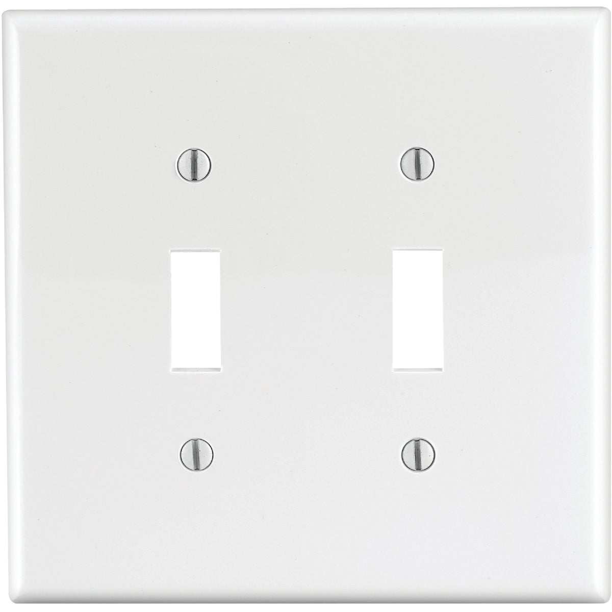 Leviton 2-Gang Thermoplastic Nylon Mid-Way Toggle Switch Wall Plate, White