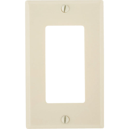 Leviton Decora 1-Gang Smooth Plastic Rocker Decorator Wall Plate, Ivory