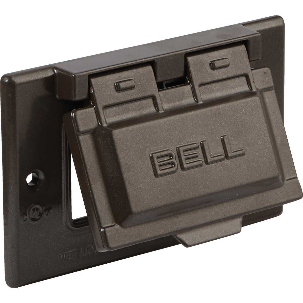 Bell Single Gang Horizontal GFCI Aluminum Bronze Weatherproof Outdoor Electrical Cover