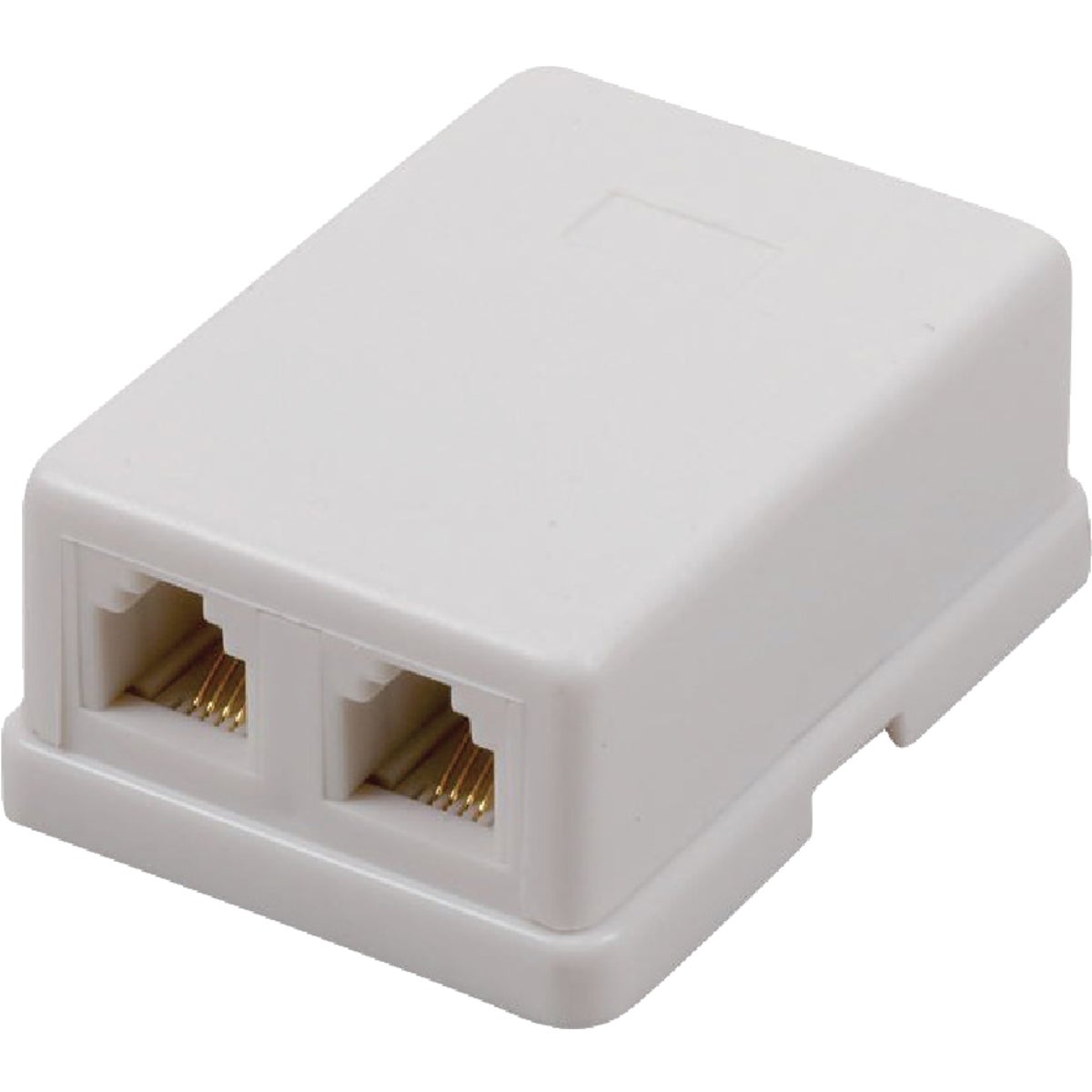 RCA White Surface Mount Duplex Telephone Jack