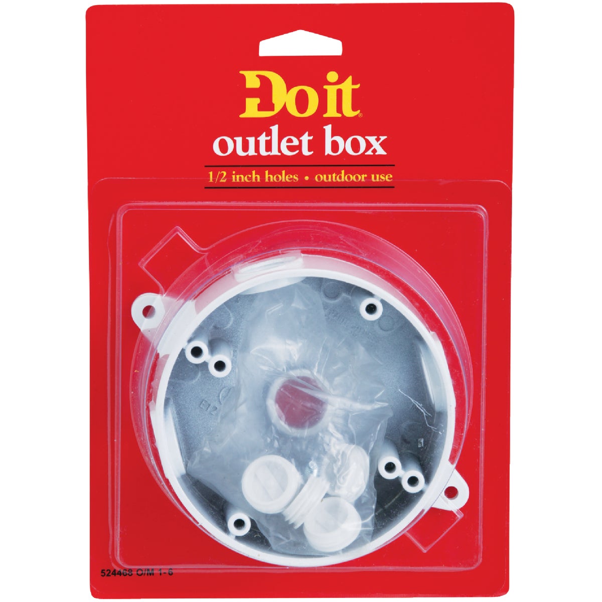 Bell 4 In. 5-Outlet 1/2 In. White Weatherproof Outdoor Round Box, Carded