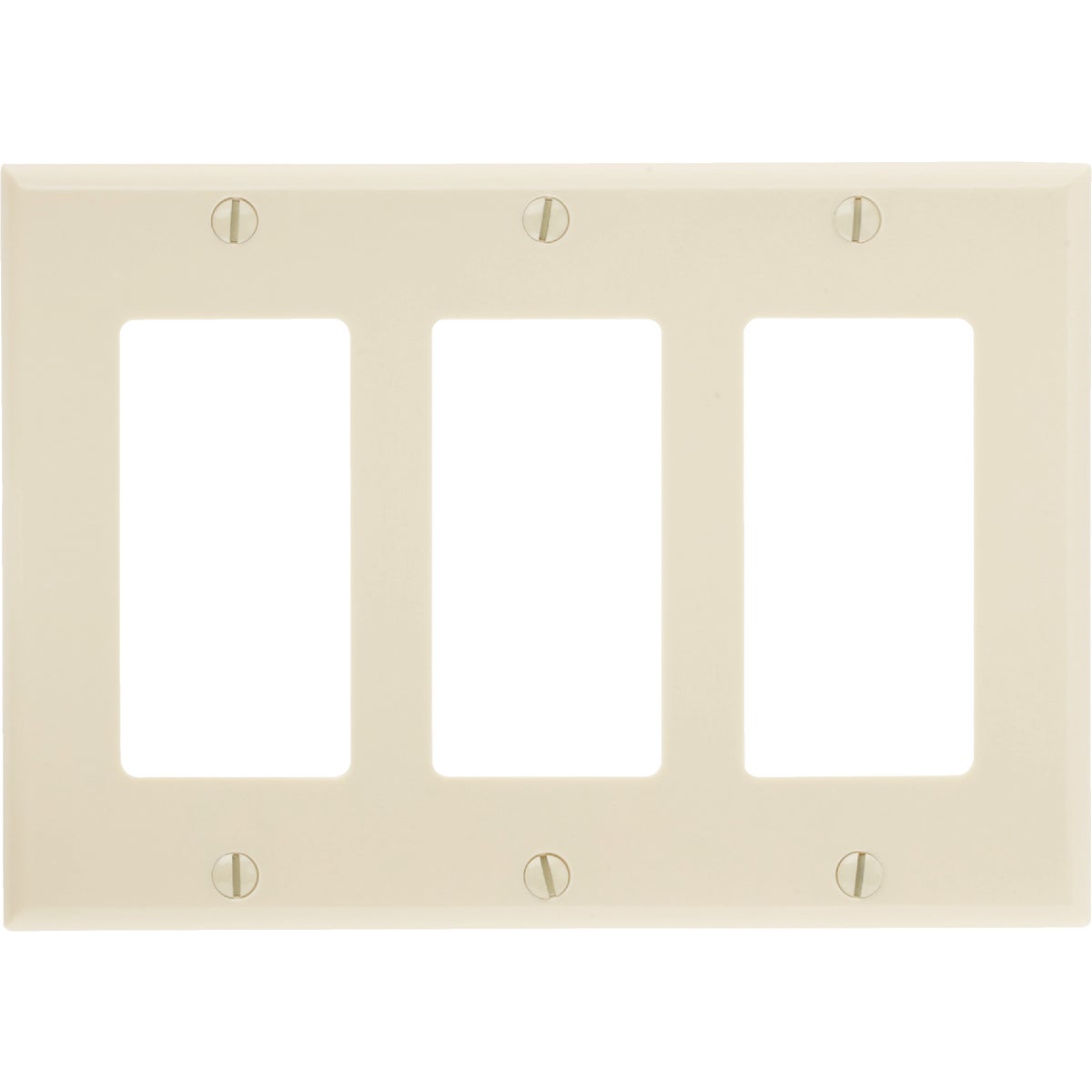 Leviton Decora 3-Gang Smooth Plastic Rocker Decorator Wall Plate, Ivory