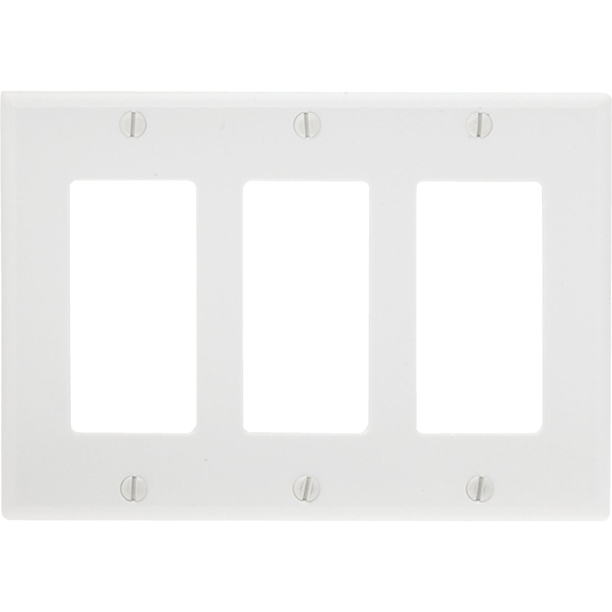 Leviton Decora 3-Gang Smooth Plastic Rocker Decorator Wall Plate, White