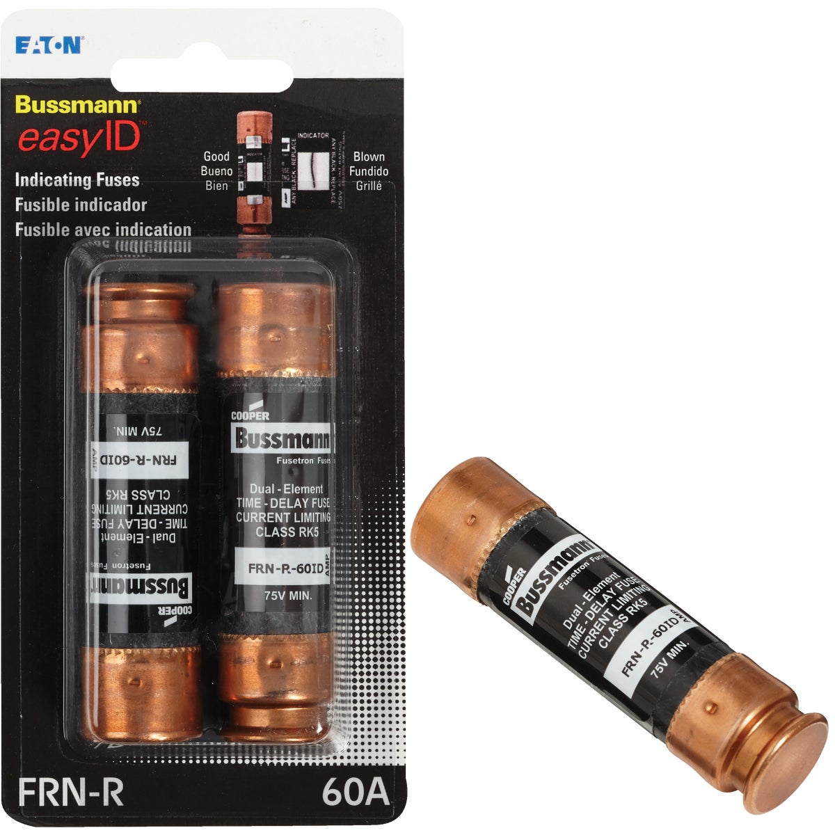 Bussmann 60A FRN-R Cartridge Heavy-Duty Time Delay Cartridge Fuse (2-Pack)