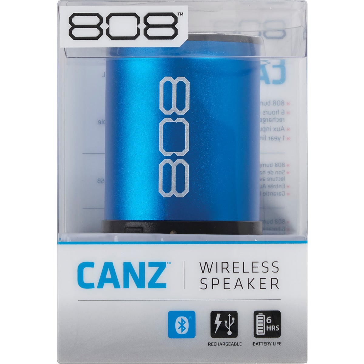 808 Canz 2 Bluetooth Blue Wireless Speaker