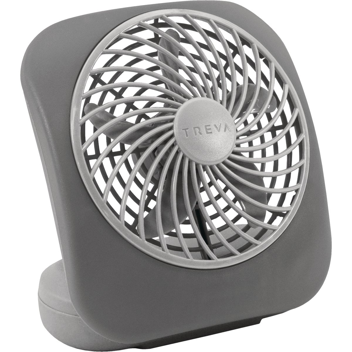 Treva 5 In. 2-Speed Gray Battery Operated Table Fan