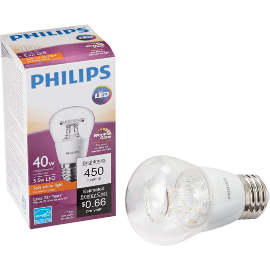 Philips Warm Glow 40W Equivalent A15 Medium Dimmable LED Light Bulb