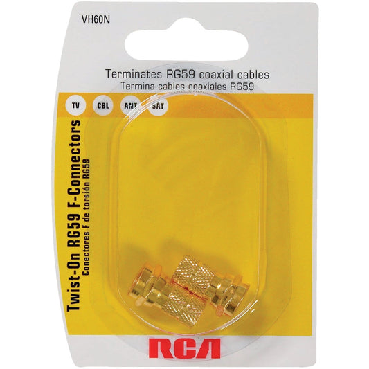 RCA RG59 Coaxial F-Connector (2-Pack)