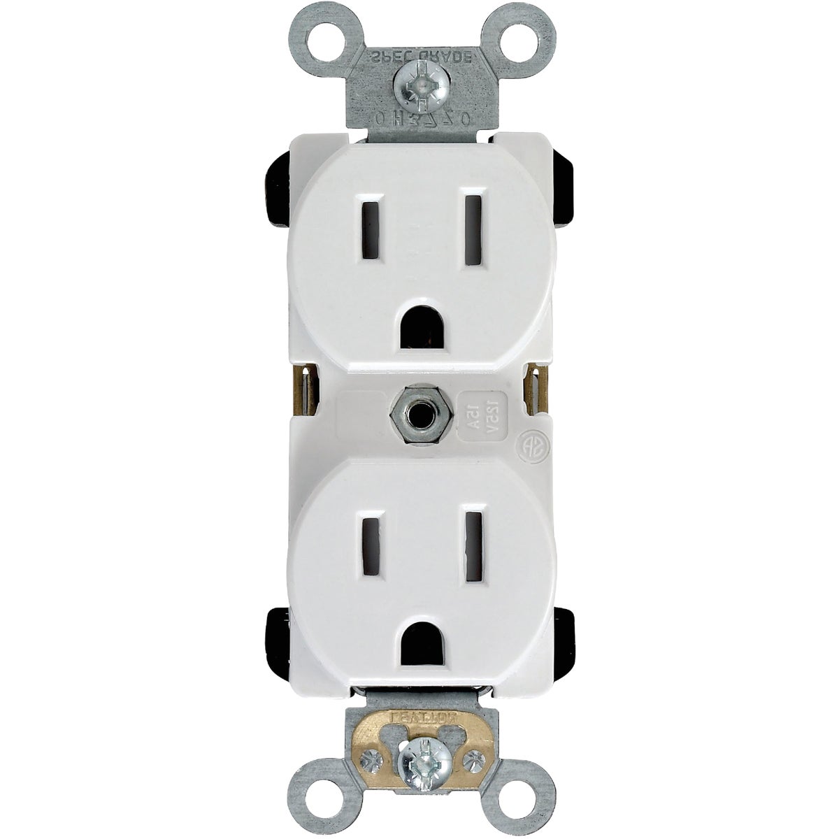 Leviton 15A White Tamper Resistant Commercial Grade 5-15R Duplex Outlet