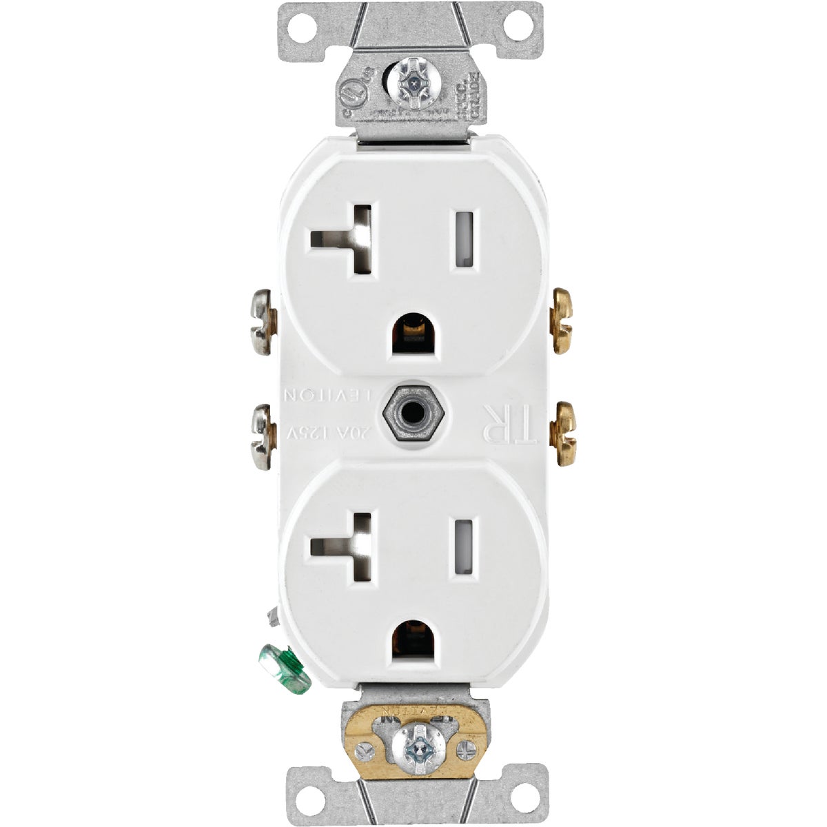 Leviton 20A White Tamper Resistant Commercial Grade 5-20R Duplex Outlet