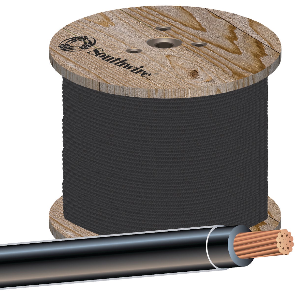 Southwire 500 Ft. 2/0 AWG Stranded Black THHN Electrical Wire