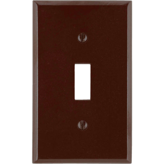 Leviton 1-Gang Plastic Toggle Switch Wall Plate, Brown