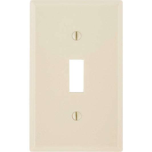 Leviton 1-Gang Plastic Toggle Switch Wall Plate, Ivory