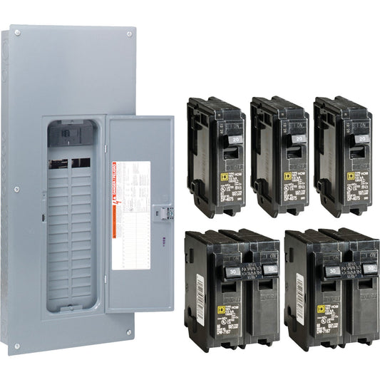 Square D Homeline 200A 30-Space 60-Circuit Indoor Value Pack Main Breaker Plug-on Neutral Load Center