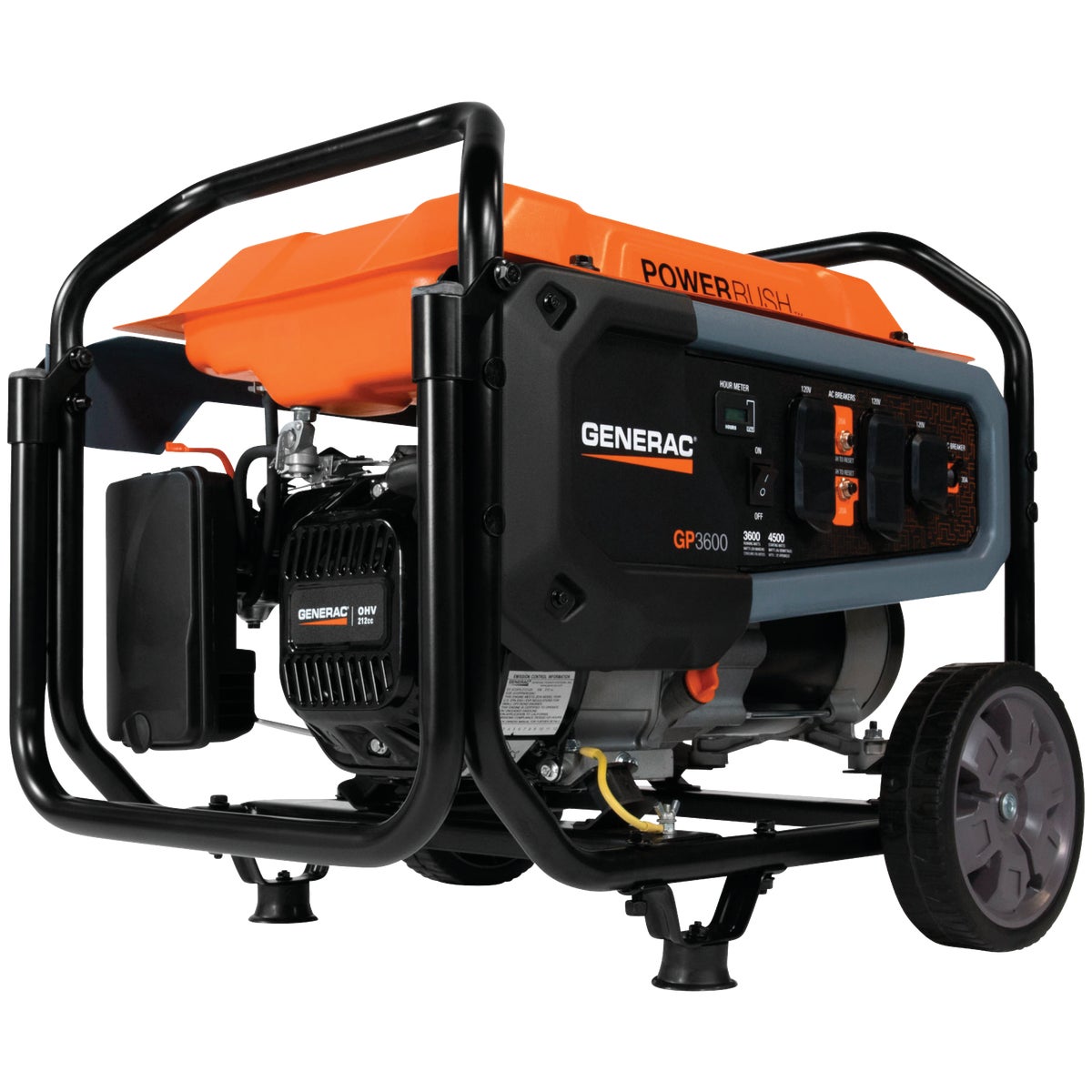 Generac 3600W Gasoline Powered Recoil Pull Start Portable Generator