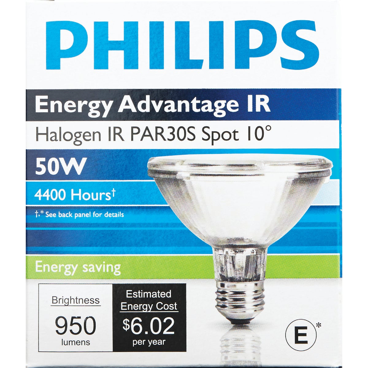 Philips Energy Advantage IR 75W Equivalent Clear Medium Base PAR30S Halogen Spotlight Light Bulb