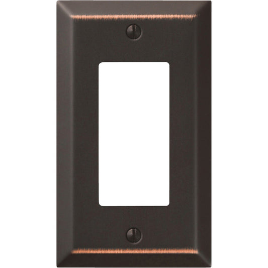 Amerelle 1-Gang Stamped Steel Rocker Decorator Wall Plate, Aged Bronze