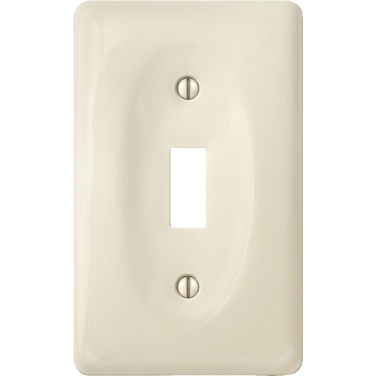 Amerelle 1-Gang Ceramic Toggle Switch Wall Plate, Biscuit