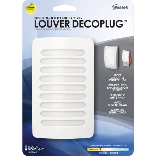 Westek White Dusk To Dawn LED Louver Decoplug Night Light