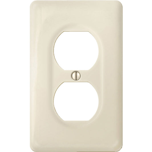 Amerelle 1-Gang Ceramic Outlet Wall Plate, Biscuit