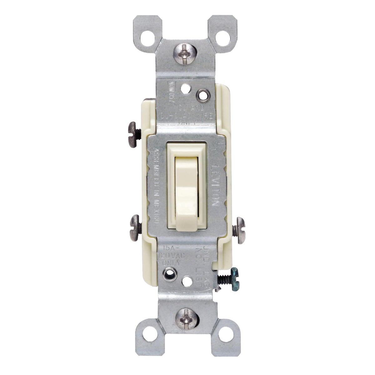 Leviton Non-Grounded Toggle Ivory 15A 3-Way Switch