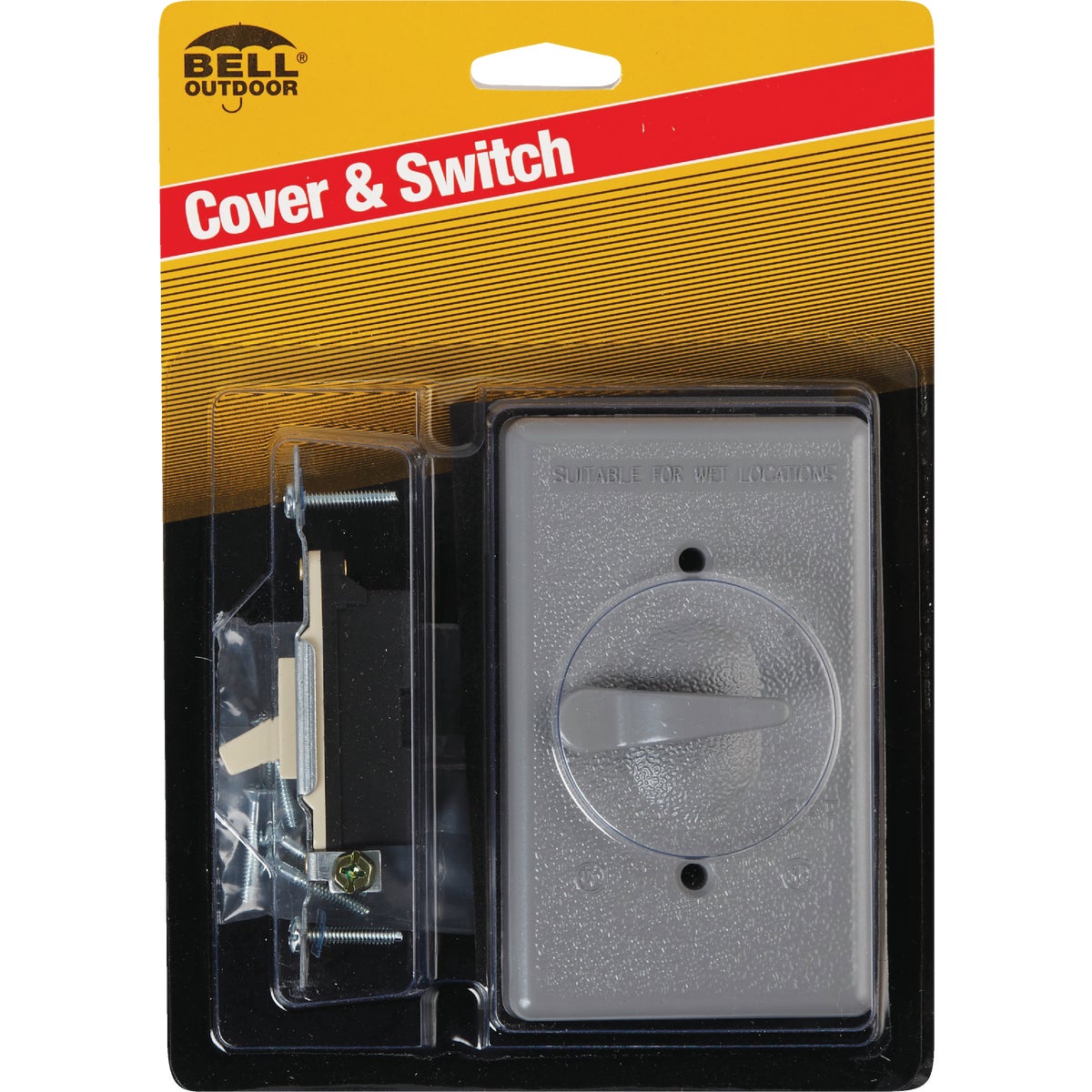 Bell Single Pole Vertical Mount Gray Weatherproof Outdoor Switch Cover