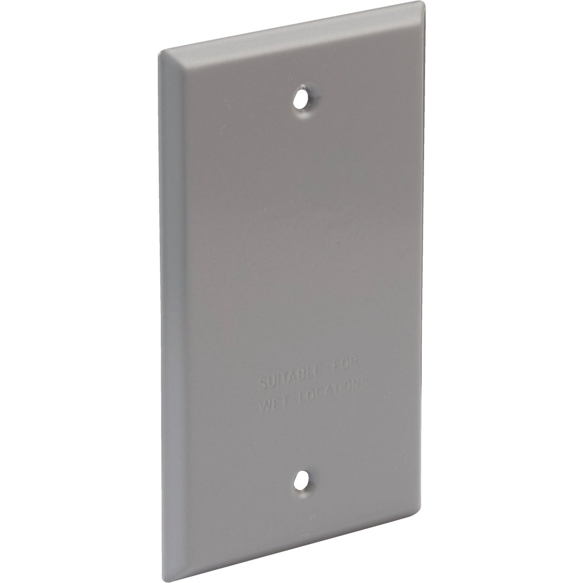 Bell Single Gang Rectangular Aluminum Gray Blank Weatherproof Outdoor Box Cover, Carded