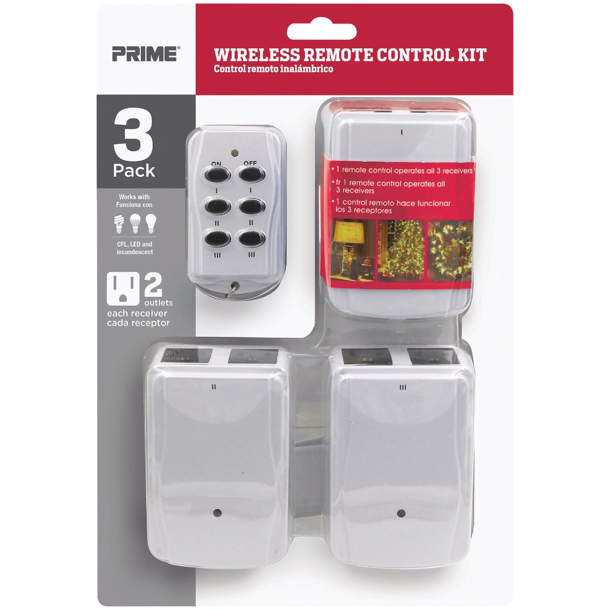 Prime 80 Ft. Range White Wireless Switch with Remote Control (3-Pack)