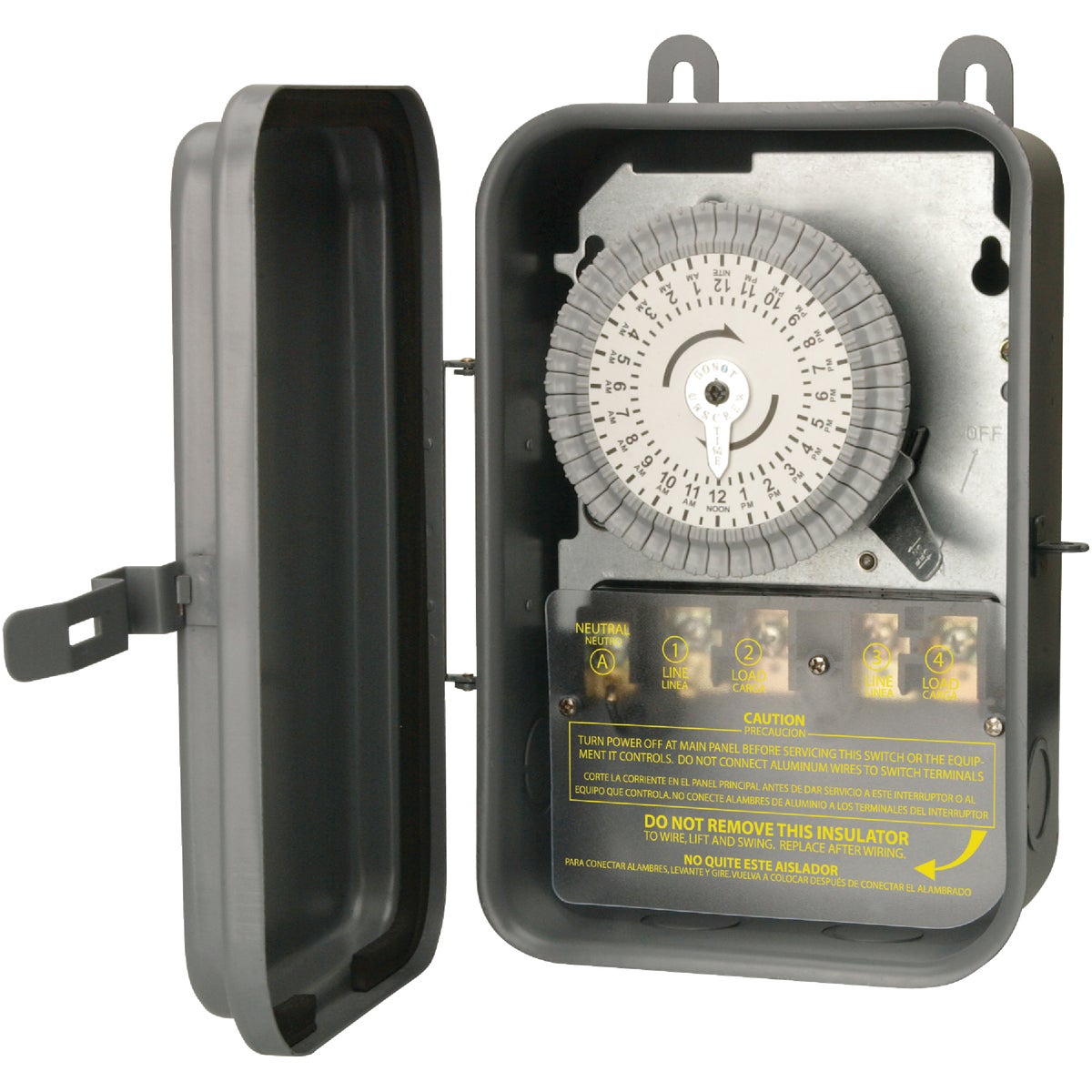 Woods Wire 40A 120VAC Gray DPST Outdoor Timer