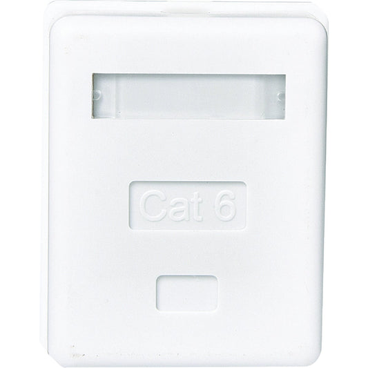 RCA White Surface Mount Plastic CAT 5E/6 Wall Jack