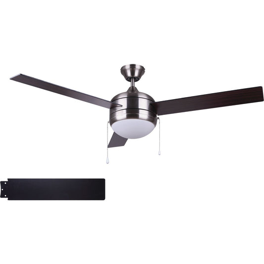 Home Impressions Sardiac 52 In. Brushed Nickel Outdoor Ceiling Fan with Light Kit