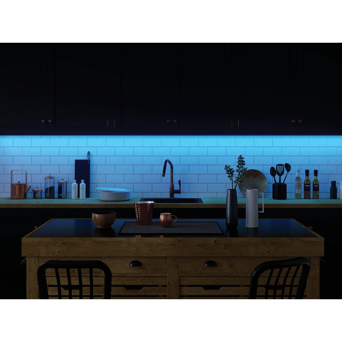 Good Earth Lighting 6 Ft. L. Plug-In Color Changing LED Under Cabinet Tape Light with Remote Control