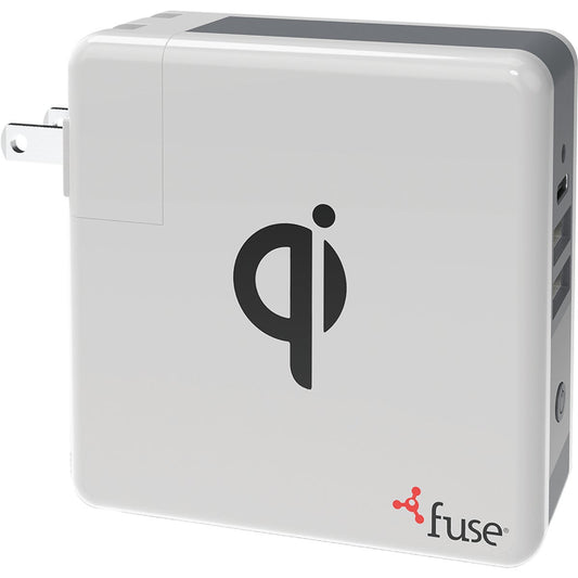 Fuse Dual USB & Micro USB White & Gray 3-In-1 Portable Qi Wireless Charger