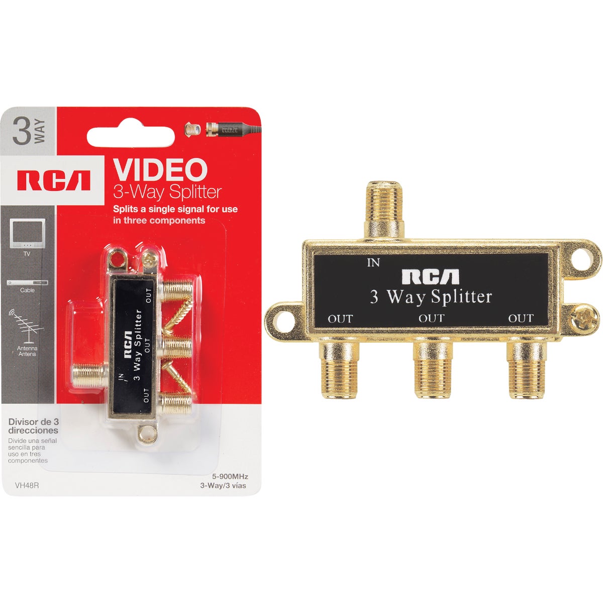 RCA 3-Way Coaxial Splitter