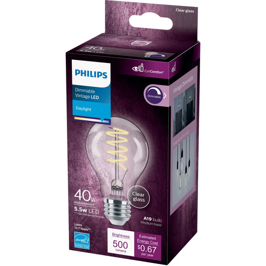 Philips EyeComfort 40W Equivalent Soft White A19 Medium LED Light Bulb