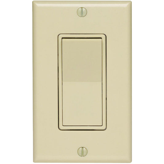 Do it Best Residential Grade 15 Amp Rocker Single Pole Switch, Ivory