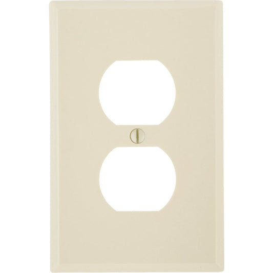 Leviton Mid-Way 1-Gang Smooth Plastic Outlet Wall Plate, Ivory