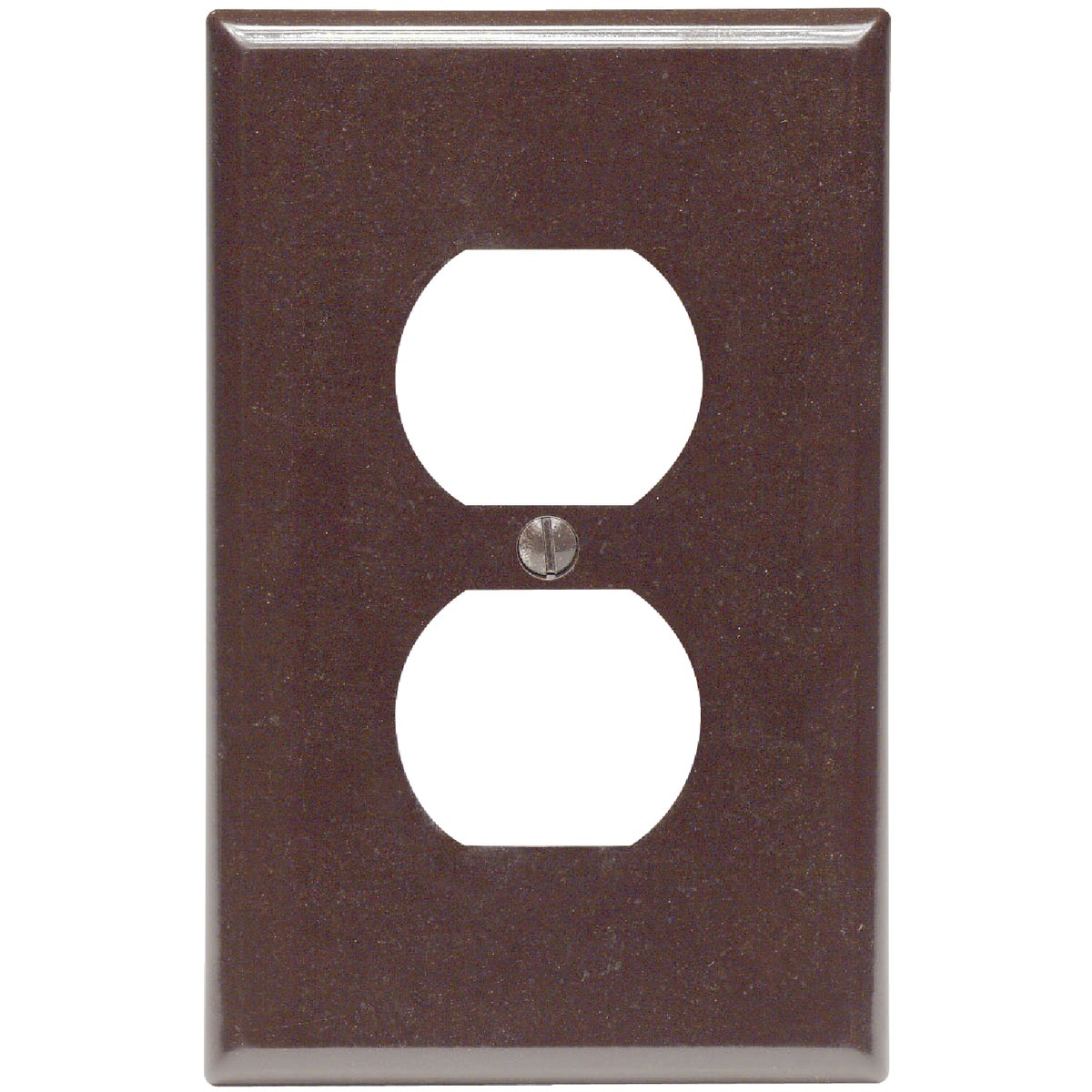 Leviton Mid-Way 1-Gang Smooth Plastic Outlet Wall Plate, Brown