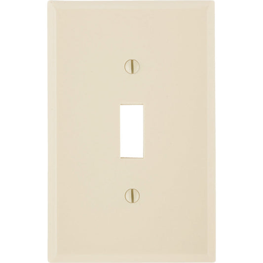 Leviton 1-Gang Smooth Plastic Mid-Way Toggle Switch Wall Plate, Ivory