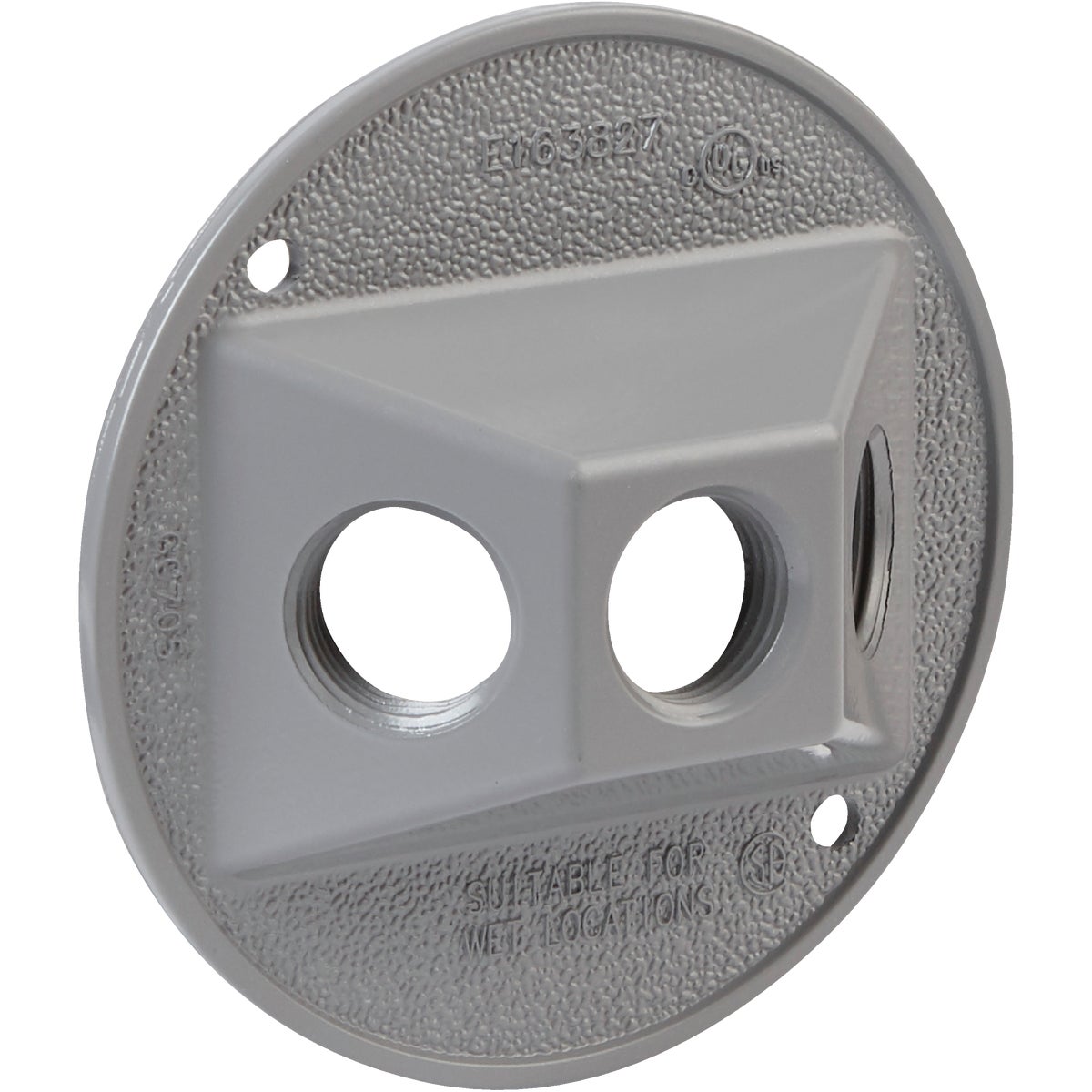 Bell 3-Outlet Round Zinc Gray Cluster Weatherproof Outdoor Box Cover, Carded