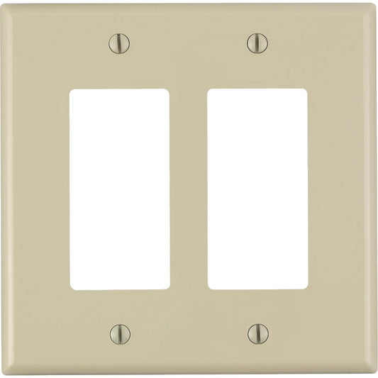 Leviton Decora 2-Gang Plastic Oversized Rocker Decorator Wall Plate, Ivory