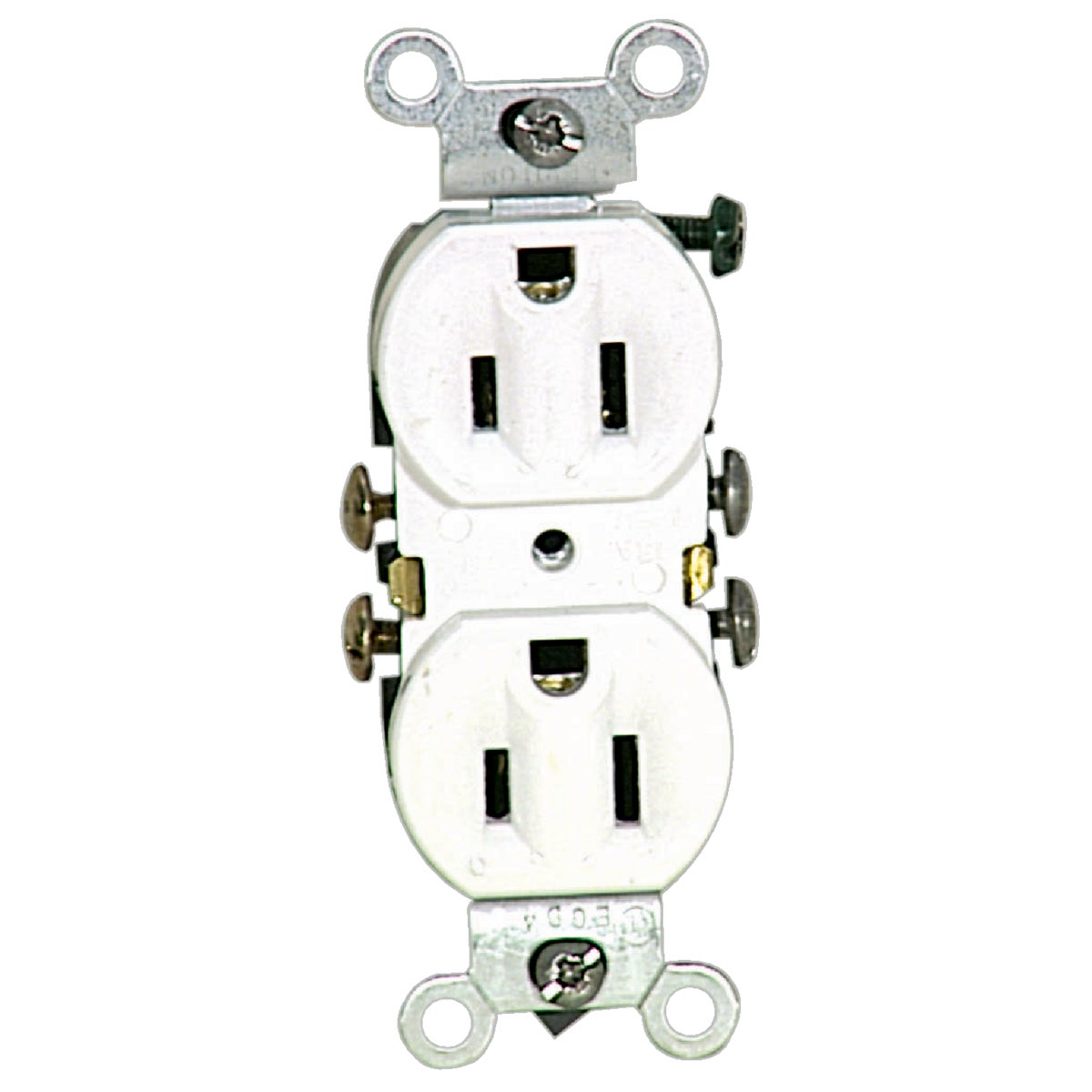 Leviton 15A White Shallow Grounded 5-15R Duplex Outlet