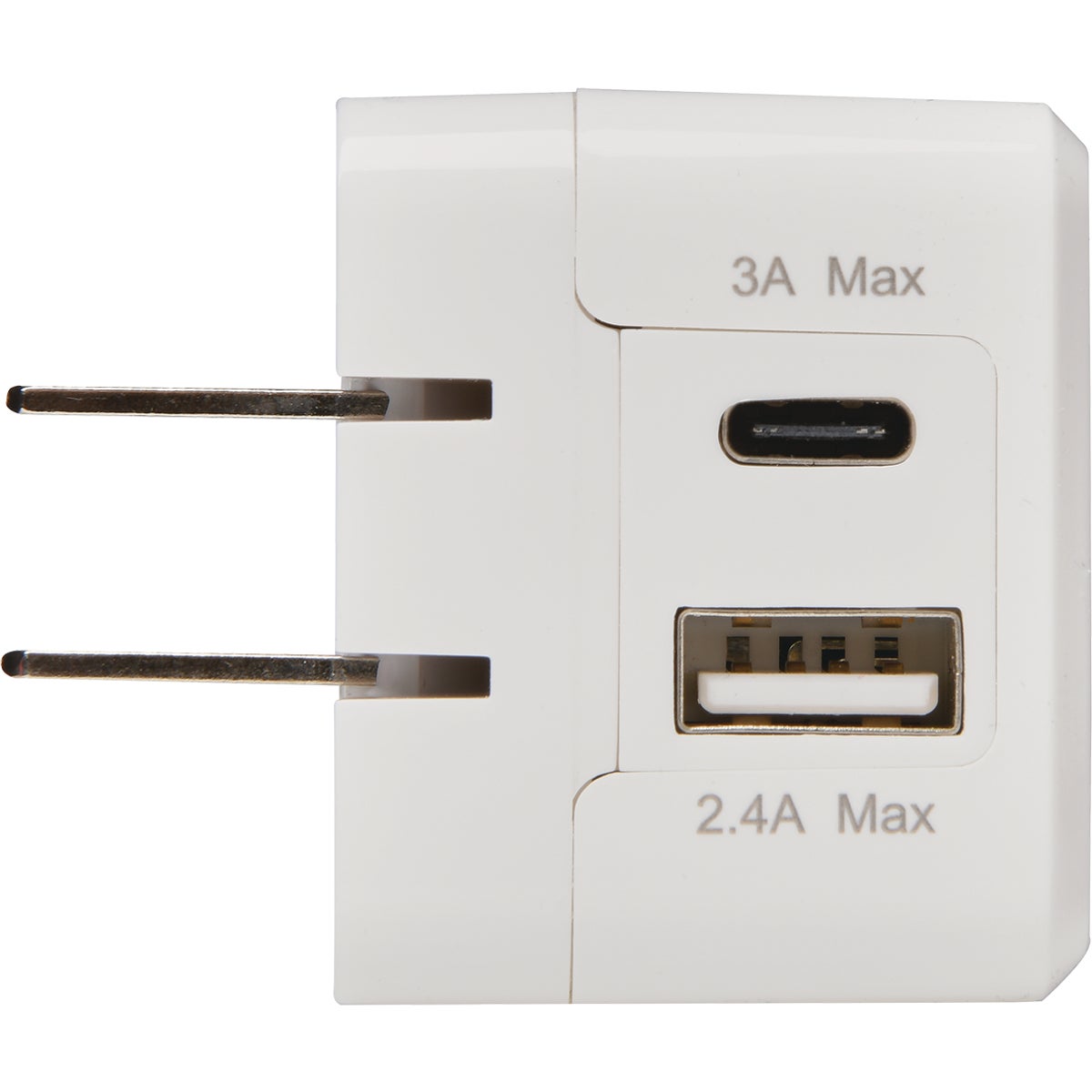 Jensen 1 USB-A & 1 USB-C White Wall Charger