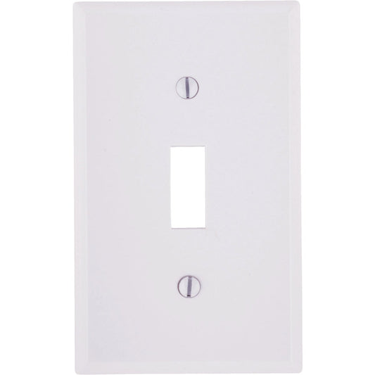 Leviton 1-Gang Plastic Toggle Switch Wall Plate, White