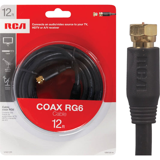 RCA 12 Ft. Black Digital RG6 Coaxial Cable