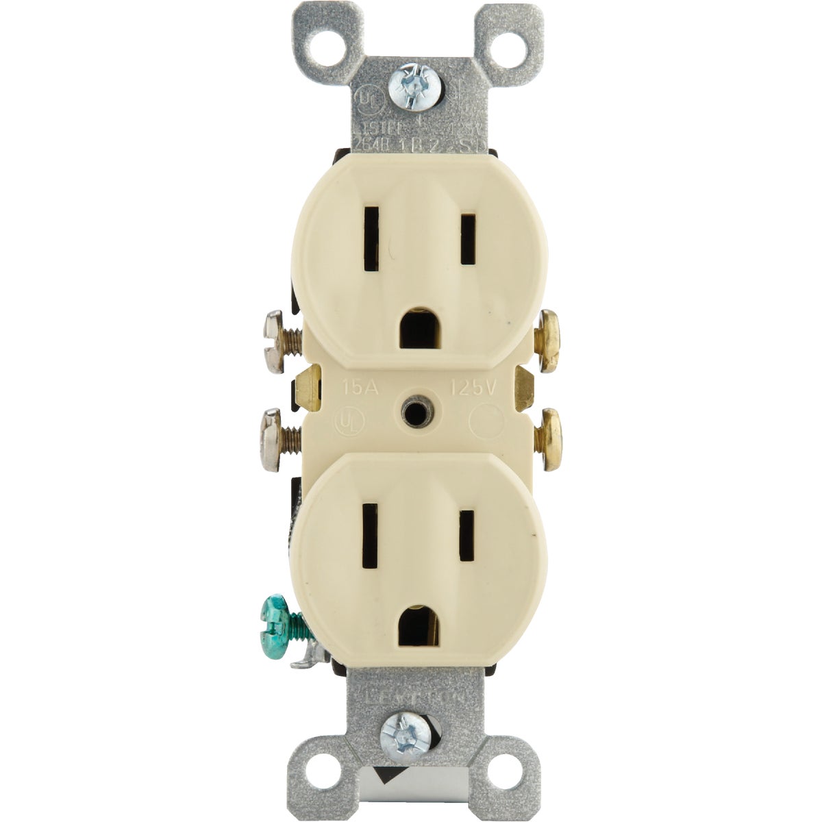 Leviton 15A Ivory Shallow Grounded 5-15R Duplex Outlet